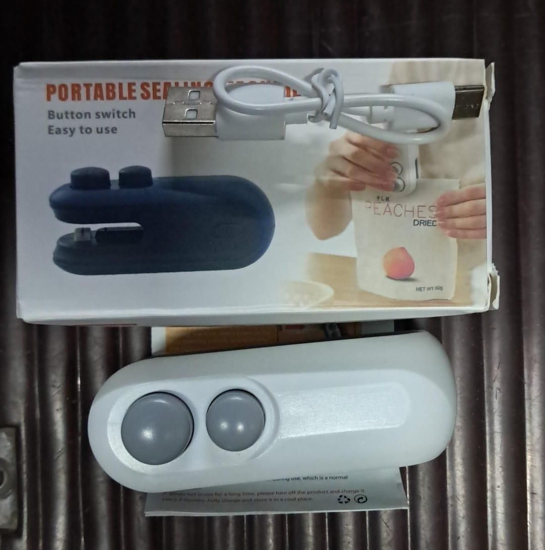 Portable Mini Sealing Machine 2 in 1 | USB Rechargeable Magnetic Bag Sealer Heat Seal with Cutter