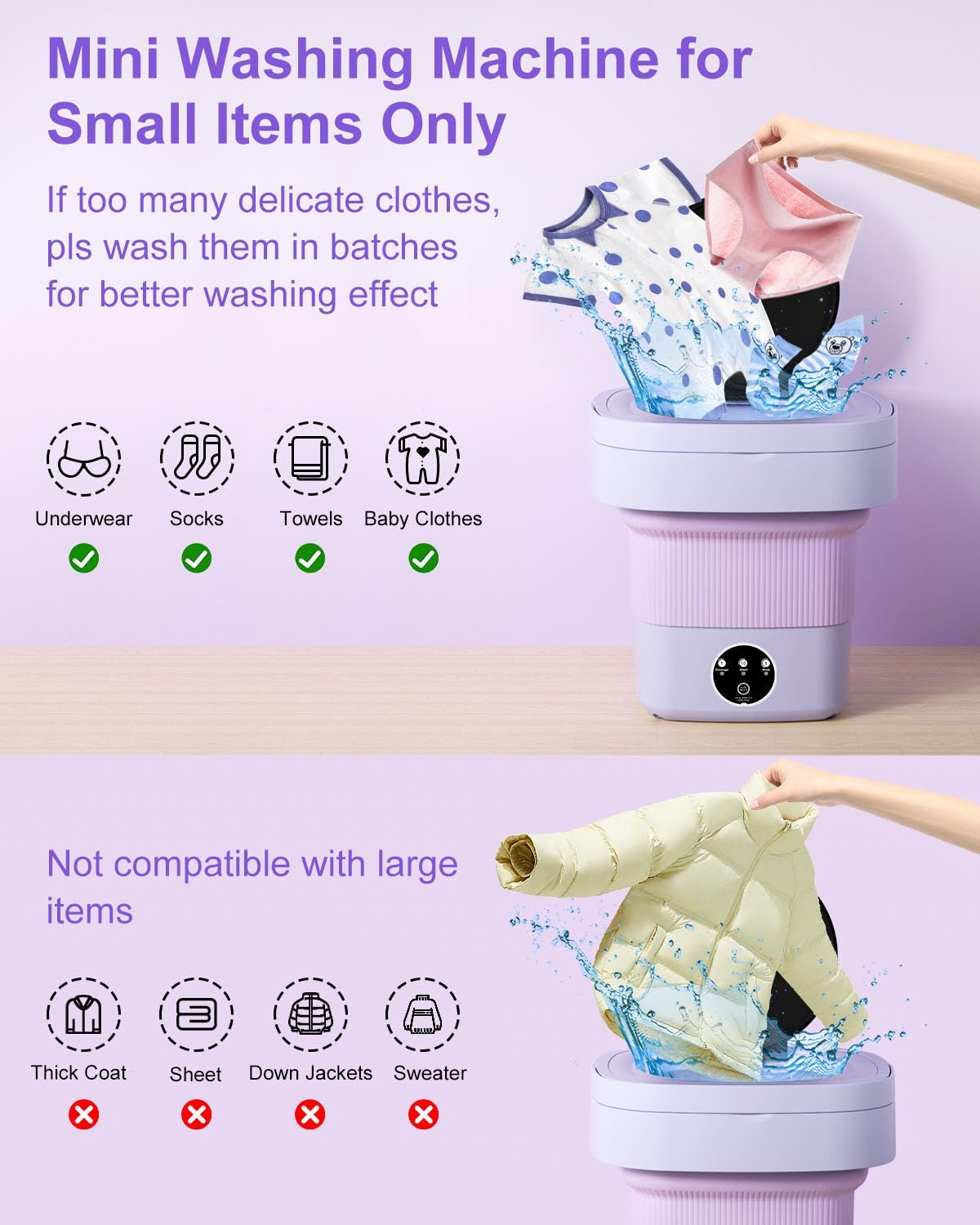 Semi Auto Mini Washing Machine Foldable