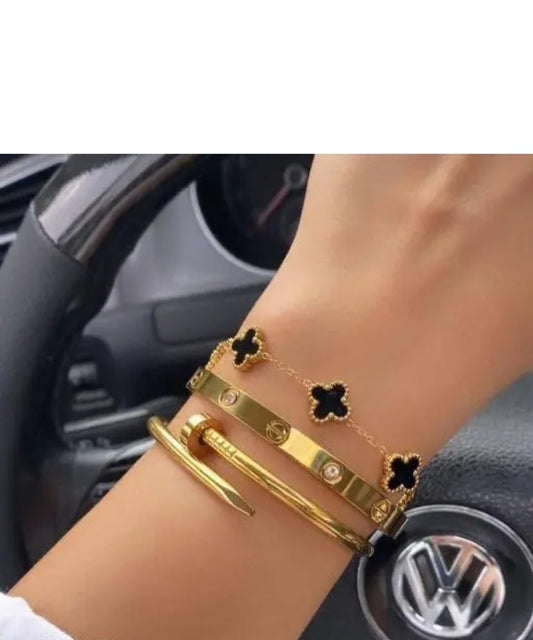 Pack of 3 Trendy Anti-tarnish Bracelets For Girls & Women